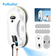 PuRuiKai : robot aspirateur ménager avec pulvérisation d'eau automatique pour le nettoyage des vitres, télécommande, essuie-glace électrique pour vitres, essuie-glace ménager pour vitres