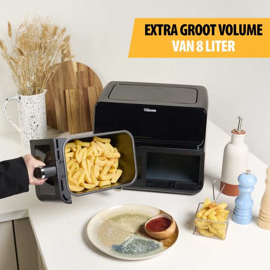 Tristar FR-9037 - Friteuse à air chaud XXL - 6,2 L - Avec hublot - 10 programmes de cuisson - Sans PFAS