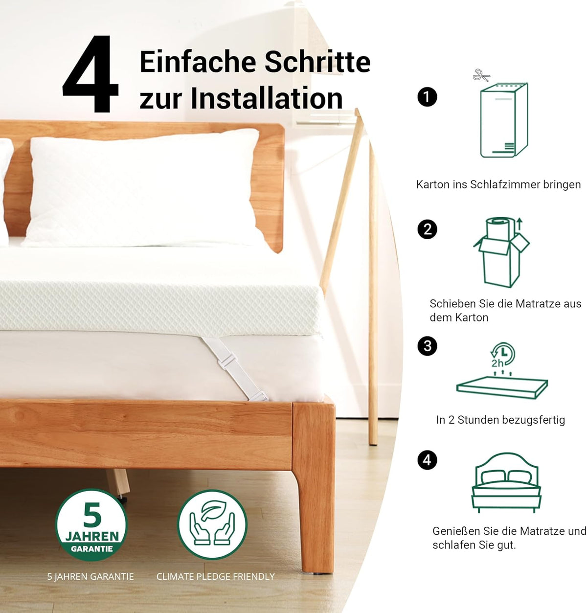 EGO HOME Surmatelas en gel 160 x 200 cm - H2 Soft : surmatelas en gel à mémoire de forme enrichi en extrait de thé vert