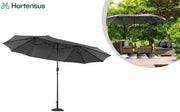 Hortensus - Parasol double avec housse de protection - Parasol double  460 x 270 x 255 cm – Noir