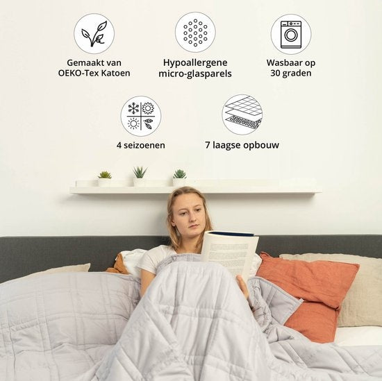 Ella® Couverture lestée pour enfant 4.5kg - 100 x 170cm - Couverture lestée - OEKO-TEX Coton
