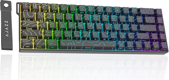 Ajazz AK680 V2 HE - Clavier gaming filaire à 65 % - Touches magnétiques - Effet Hall - Rapid Trigger - QWERTY - Contour noir