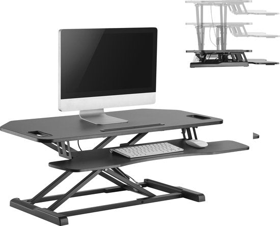 Bureau élévateur poste de travail assis-debout - bureau ergonomique réglable en hauteur - largeur 95 cm