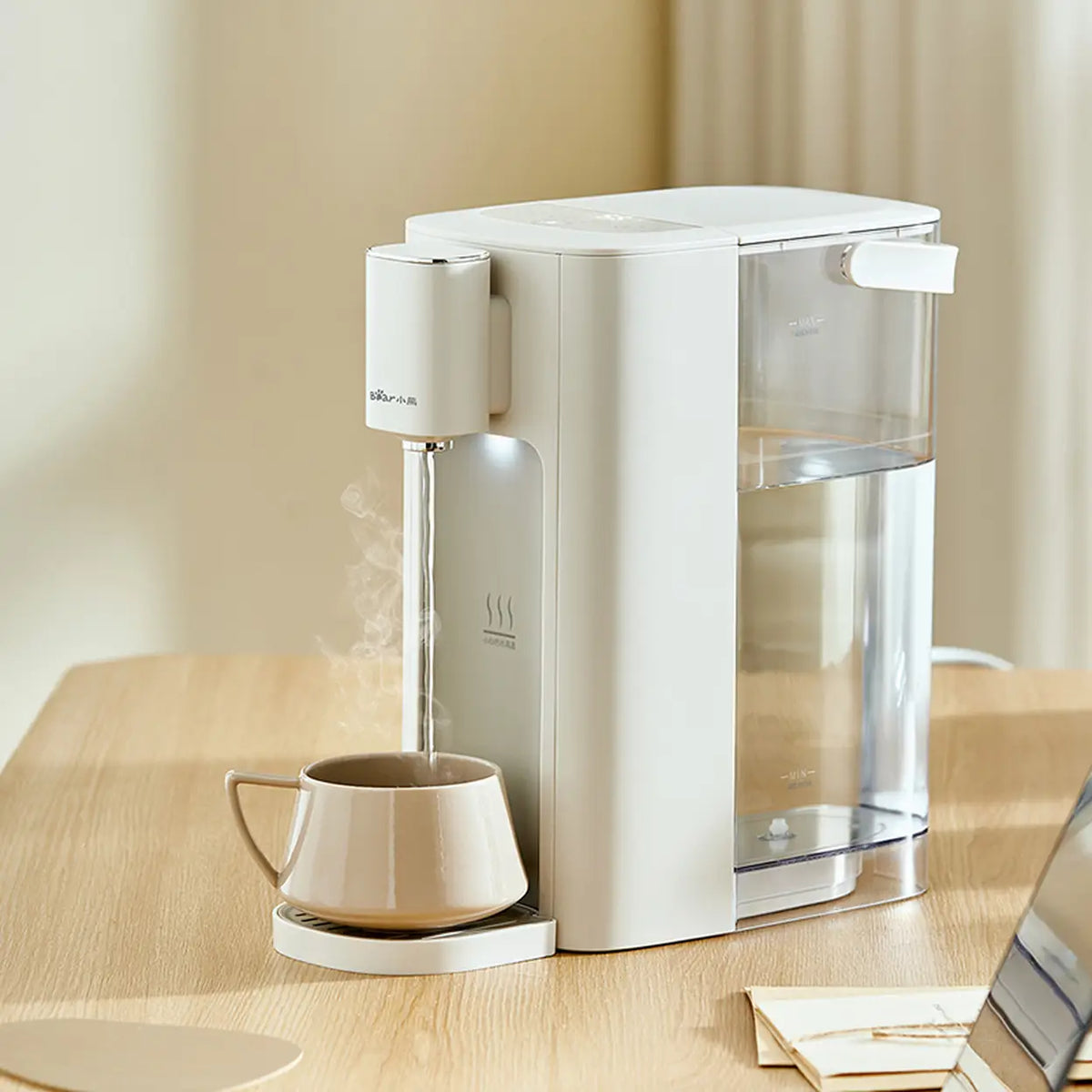 Distributeur d'eau chaude Bear YSJ-E40T2 - 3 l - 6 températures - Blanc