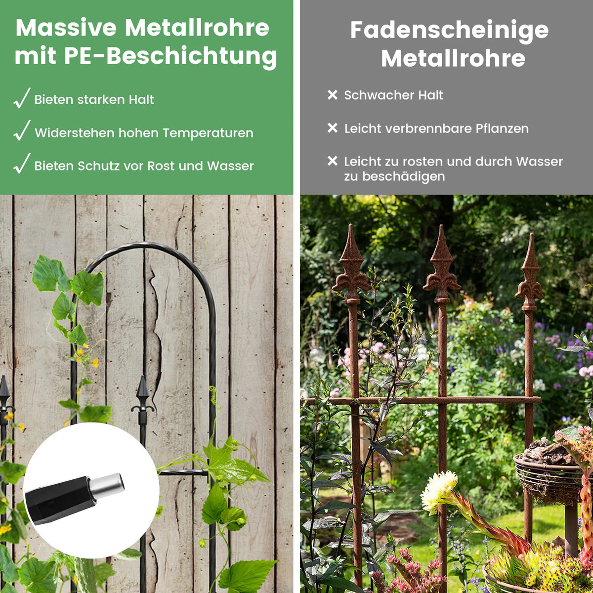 Coast Plant Rack for Climbing Plants and Roses - 146 x 186 cm - Support de jardin en métal noir pour fleurs, légumes et plantes grimpantes