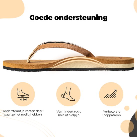 Pantoufles pour dames - Sandales - Marron - Taille 36 - Comfeet