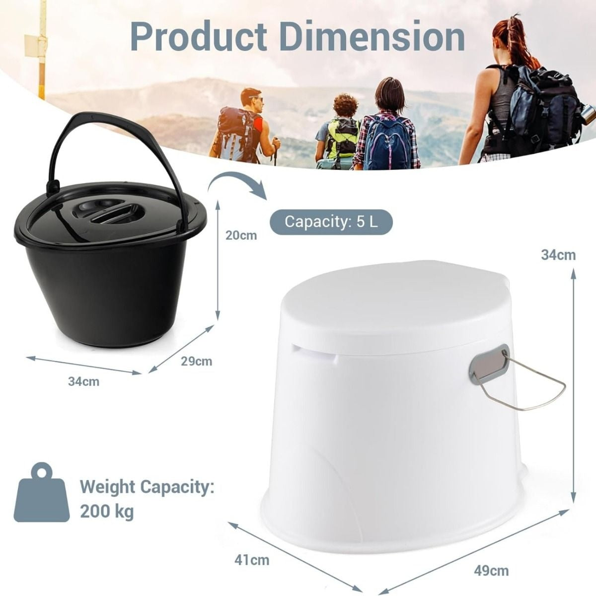 Coast Camping Toilet Toilette de voyage portable - blanc