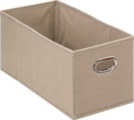 Panier de rangement 5Five en lin beige - 15 x 31 x 15 cm (S) - Pliable