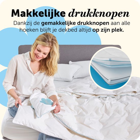 Couette Cloudpillo en duvet et plumes 140 x 200 cm - 4 saisons 2-en-1 - 15 % de duvet de canard, 85 % de plumes de canard - Coton anti-duvet 233 TC - RDS & OEKO-TEX