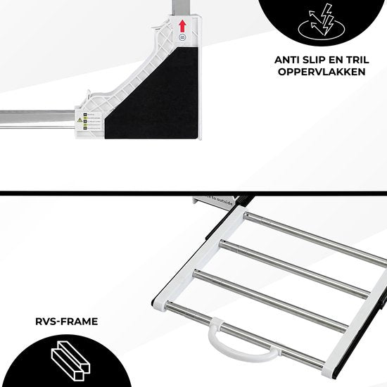 Vonia Spacer Washer Dryer - Stacking Kit Washer Dryer - Universal - Adjustable - Extendable Towel Holder - White