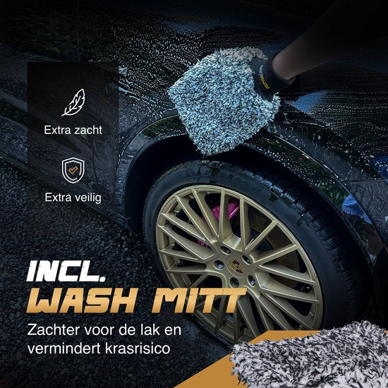 ALPHACARE - Serviette sèche + gant de lavage Voiture - Moto - Salle de bain - Séchage rapide - 50 x 80 - 1200 GSM - Gris