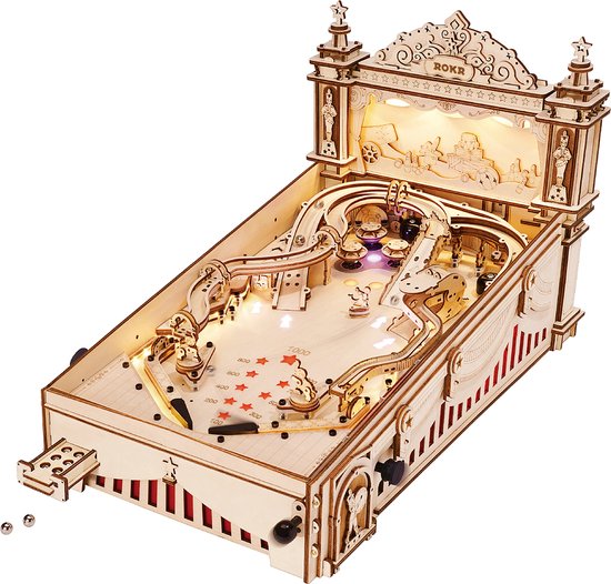 Robotime ROKR 3D Pinball EG01 - Kit de montage en bois - Miniature - Flipper