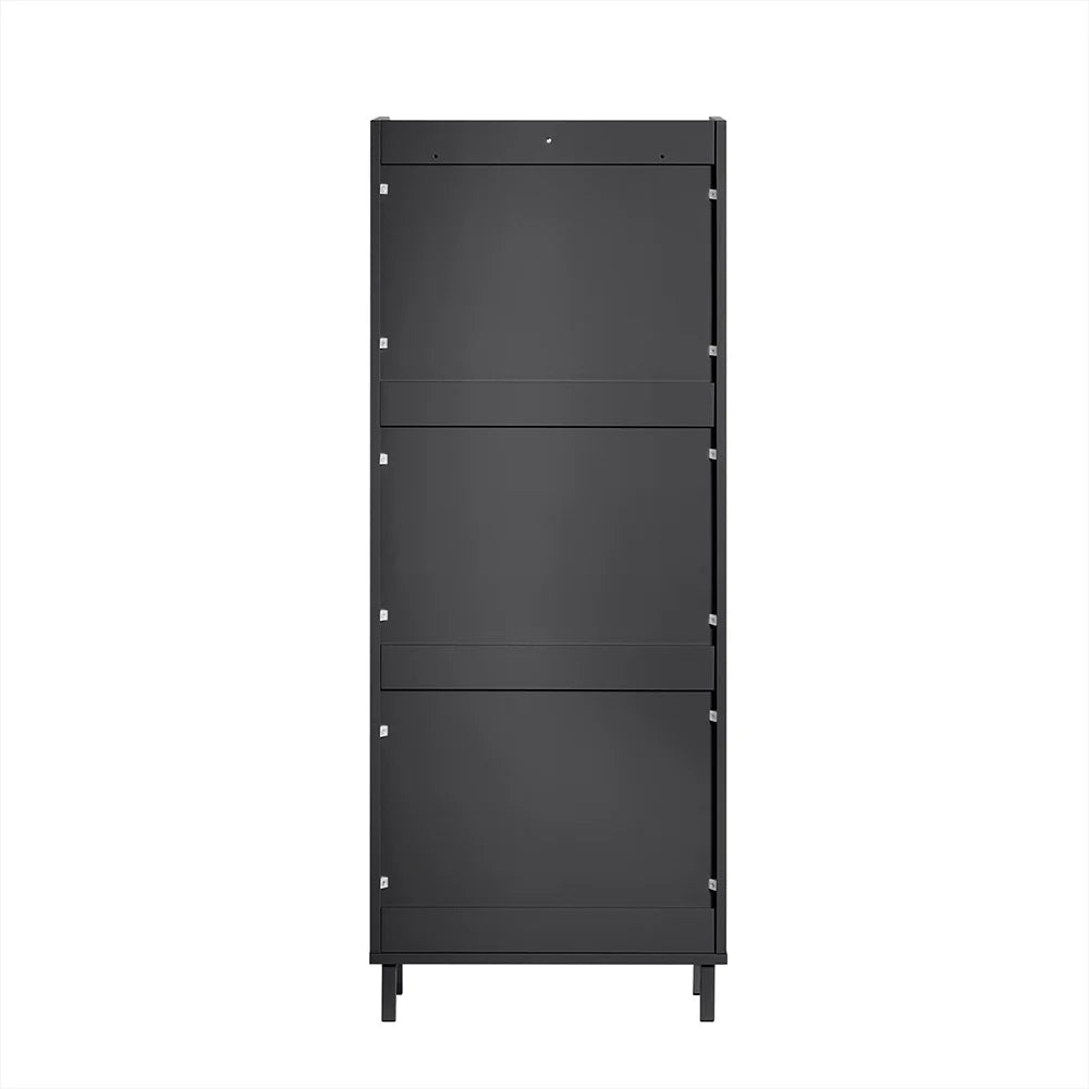SoBuy FSR151-H-SCH Armoire à chaussures avec 3 abattants - 50 x 19 x 129 cm - Anthracite
