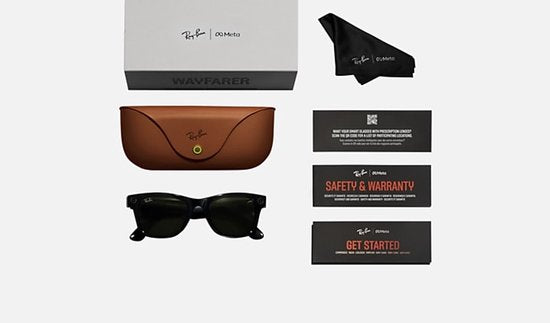 Lunettes connectées Ray-Ban Meta Wayfarer Standard, noir brillant et vert