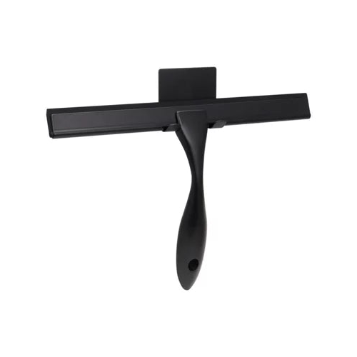 Racleur de douche en acier inoxydable - Lame en caoutchouc de 10 pouces - avec ventouse et crochet