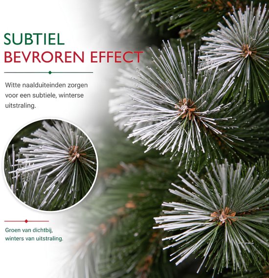 Sapin de Noël Triumph Tree Pittsburgh - Branches recouvertes de givre blanc et au volume généreux - Décoration de Noël d'intérieur - Sapin artificiel avec 940 branches et une structure robuste - 230 x 122 cm - Vert
