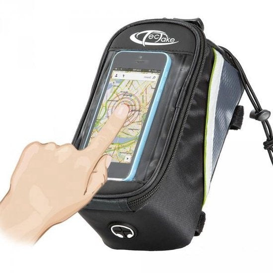 TecTake - Sacoche de cadre sacoche de vélo pour par exemple smartphone etc. noir vertL 401610