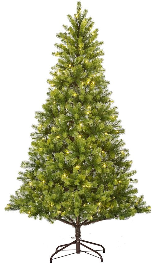 Black Box Trees Nagoya Artificial Christmas Tree with Warm White LED Lights - H180 x Ø108 cm - Vert