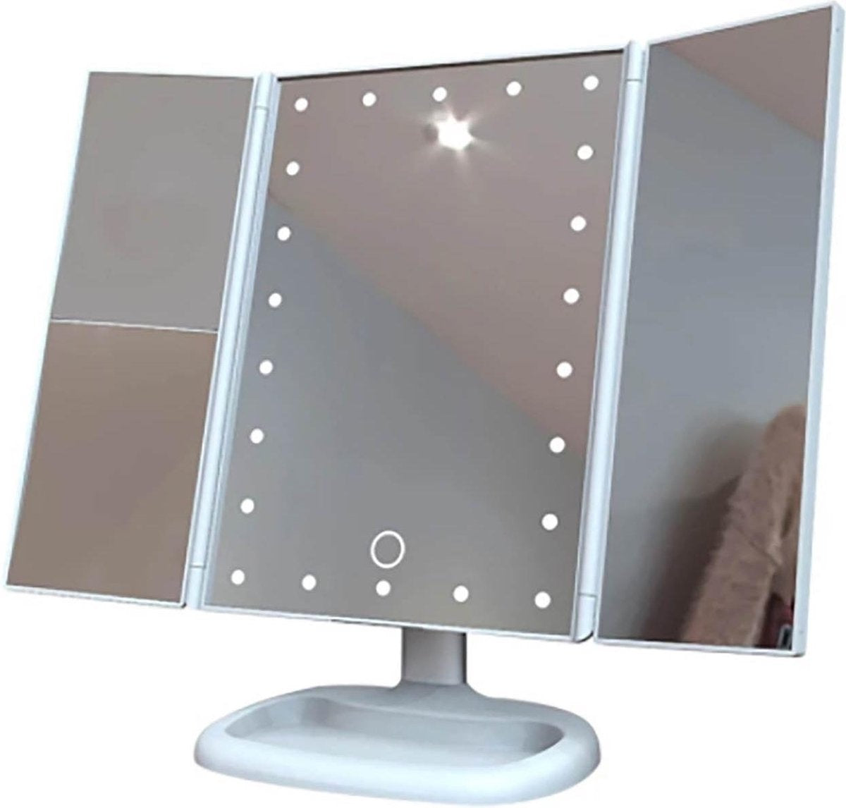 Fuegobird Make Up Mirror with Illumination - Dimmable- Vanity - For Makeup - Incl. 10x Magnification - with Organiser - LED