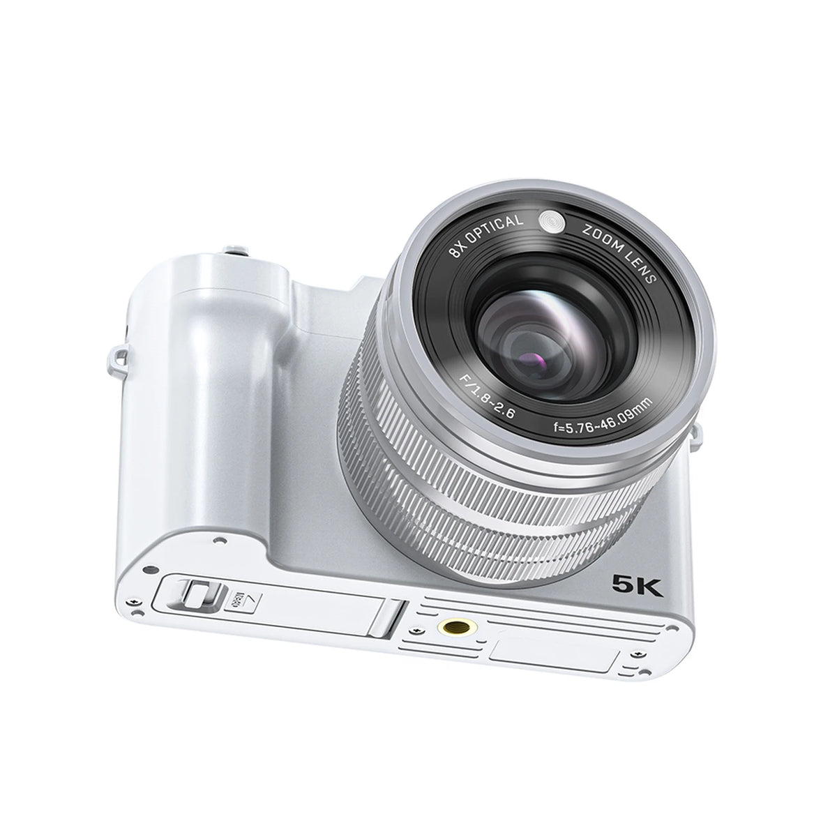 Appareil photo numérique Songdian - 5K et 64 MP - Zoom optique 8x - Blanc
