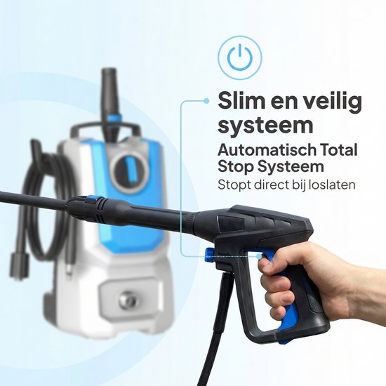 Nettoyeur haute pression Lugia Jet+ 1 300 W – 90 bars – Compact et puissant – Avec pistolet de pulvérisation et réservoir de savon – Pour la voiture, la terrasse et le jardin
