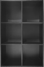 Armoire à compartiments Vakkie - Armoire de rangement à 6 compartiments ouverts - Bibliothèque - Armoire murale - Noir