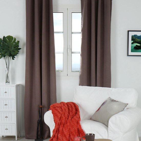 Rideaux occultants - 135 x 240 cm - 2 pièces - taupe