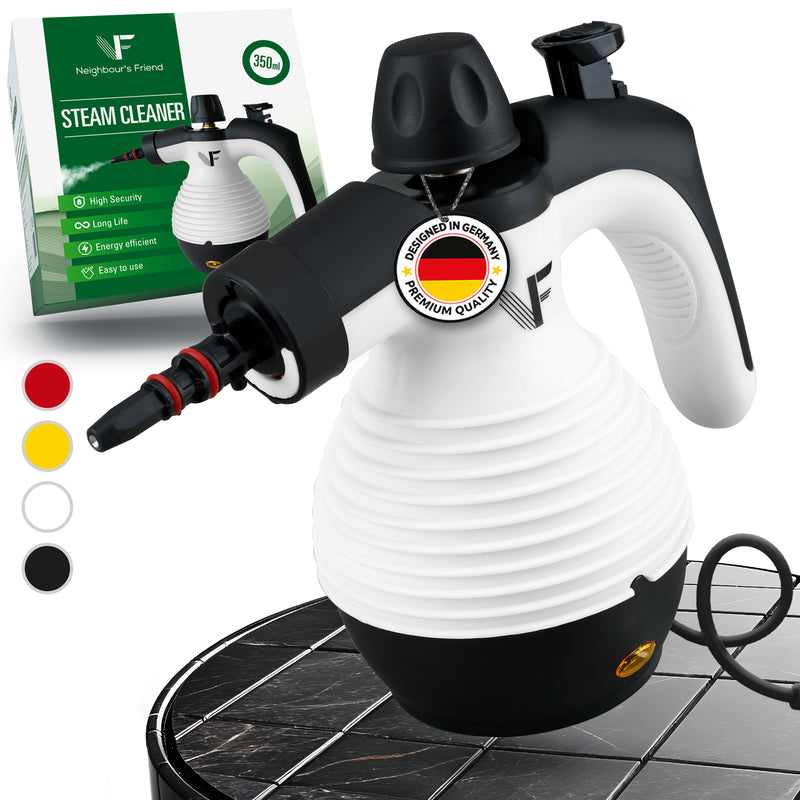 Nettoyeur vapeur à main – Réglage de la vapeur – Comprend 10 accessoires – Réservoir de 350 ml – Blanc