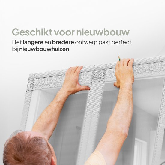 O'DADDY Rideau de porte Deluxe FIBER - Rideau à lames magnétiques - Pour les nouvelles constructions et les portes standard - Installation facile - Blanc Hor - 92x230 cm