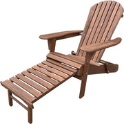 Chaise AXI Alexa Adirondack Coffee – Avec repose-pieds - Chaise de détente en bois avec accoudoirs – Pliable - Dossier haut - Chaise de jardin – 147 x 78,5 x 89 cm – 100 % bois de pruche certifié FSC