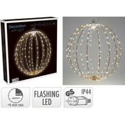 Nampook - Boule lumineuse LED pliable en métal, 240 LED, 40 cm – Taupe – Blanc très chaud et blanc chaud