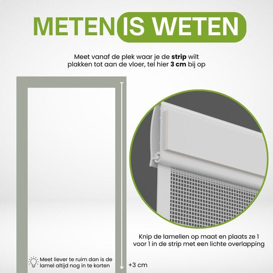 O'DADDY® Fly Curtain Slat Screen - 100x260 cm - Rideau de porte - Porte - Design ajustable - Fibre de verre - Moustiquaire de porte blanche