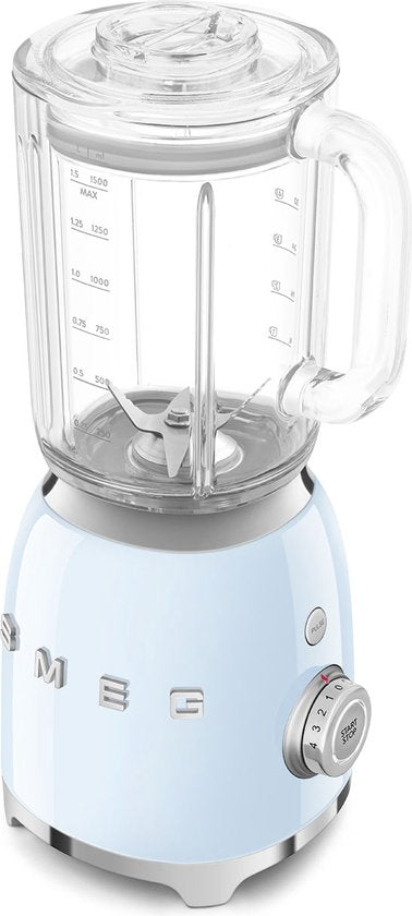 Mixeur SMEG BLF03PBEU - Mixeur à smoothies - 800 W - Bol Tritan™ de 1,5 L - 4 vitesses - Fonction « Ice Crush » et « Smoothie » - Style années 50 - Bleu pastel