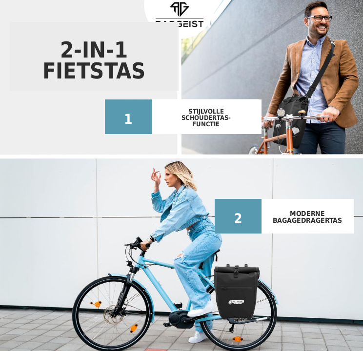 Sac de vélo et sac à bandoulière 2-en-1 Radgeist - 20 litres - Isotherme - Noir