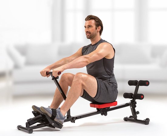 Kendox RowShaper - Rameur d'intérieur - Appareil de fitness pour l'entraînement cardio et de musculation - Rameur de fitness avec écran LCD pour l'entraînement à domicile - Capacité de charge maximale de 120 kg - Édition vente par correspondance
