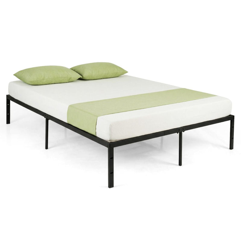 Lit plateforme Coast - sommier à lattes métalliques - espace de rangement sous le lit - 160 x 200 cm - noir