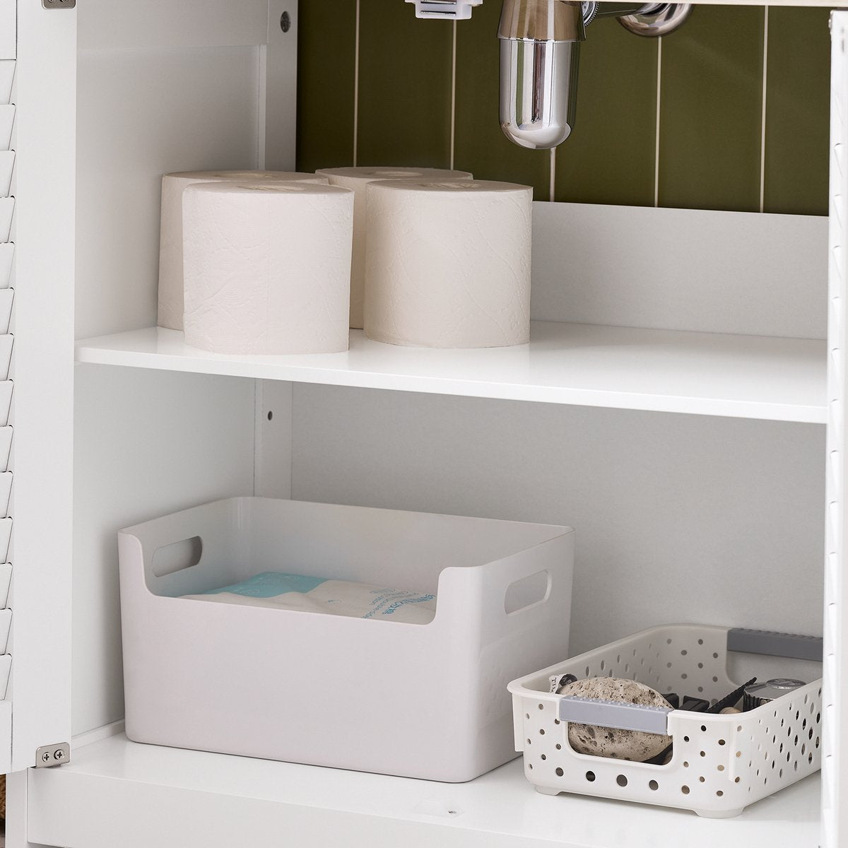 Meuble de salle de bains SoBuy FRG237-WN - Meuble sous-vasque - Porte à lamelles - 60 x 35 x 59 cm - Gris foncé