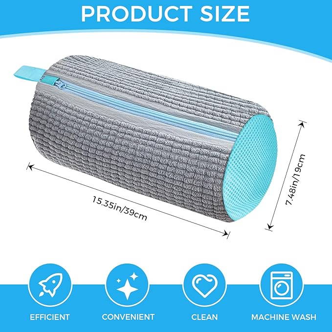 CNMTCCO - Sac de lavage pour chaussures 2 pièces, Sacs de lavage avec fermeture à glissière, sac de lavage pour chaussures en peluche, sac de nettoyage 360°, protection multifonctionnelle pour chaussures de sport - chaussures de tennis - gris