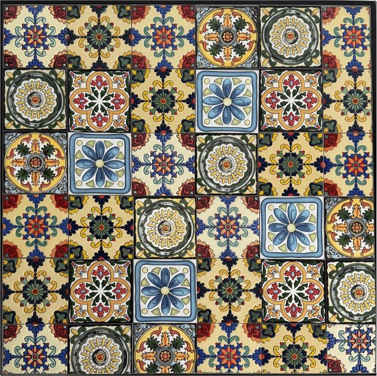 Table de bistrot AXI Camilla - Brise jaune – Table de jardin en métal – Carrée – 60 x 60 x 75 cm - Effet mosaïque – Incrustée de carreaux en céramique – Pour le jardin, la terrasse et le balcon