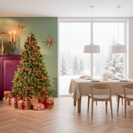 Black Box Trees Nagoya Sapin de Noël - Décoration de Noël à l'aspect volumineux et naturel - Sapin artificiel de 738 branches pour l'intérieur - Montage rapide et facile - H 150 x Ø 91 cm - Vert
