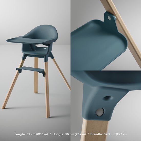 Chaise haute Stokke® Clikk™ Fjord Blue