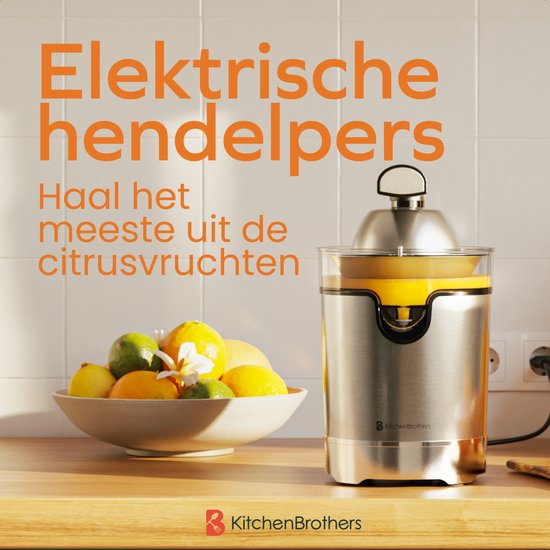 KitchenBrothers Presse-agrumes - Compact - Avec bec et levier de pression - 0.35L - acier inoxydable