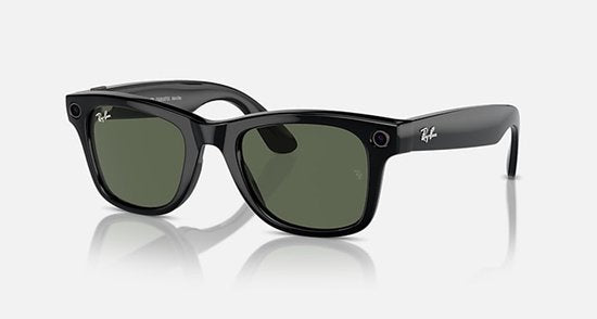 Lunettes connectées Ray-Ban Meta Wayfarer Standard, noir brillant et vert