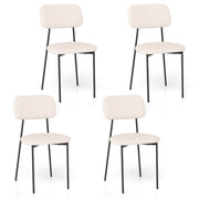Lot de 4 chaises de salle à manger Coast - revêtement en lin - pieds en métal - beige et noir