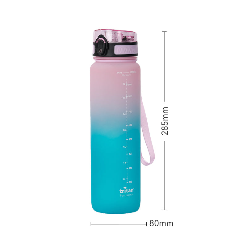 Gourde de sport Jordan & JUDY en Tritan - 1 000 ml - dégradé rose