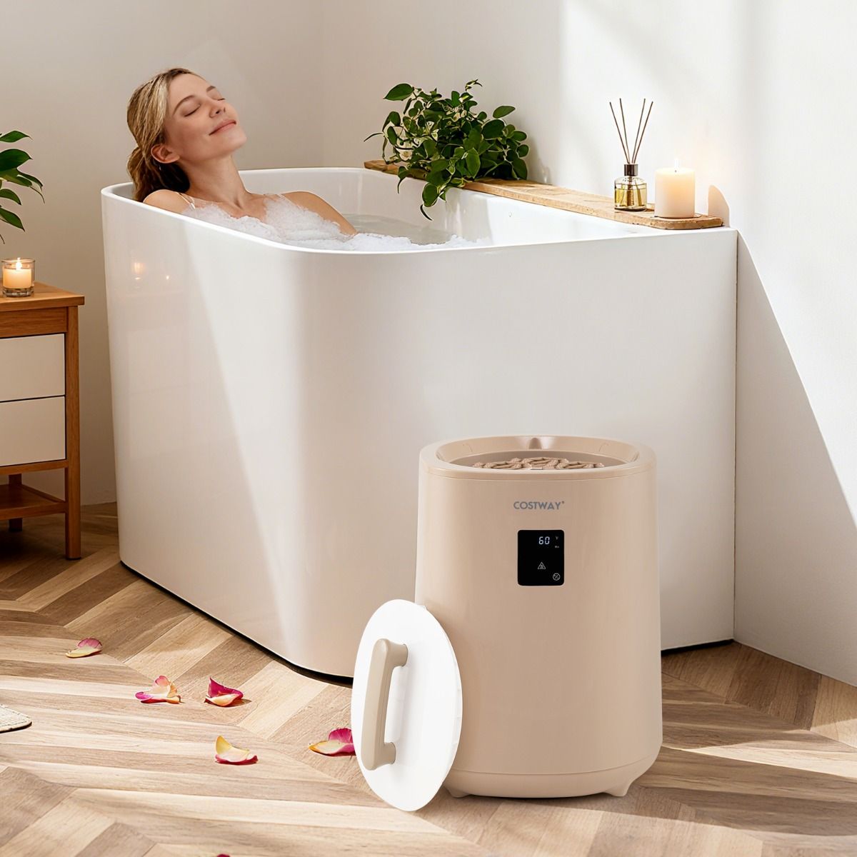Sèche-serviettes Coast - Capacité de 18 litres - Écran LED - Marron café