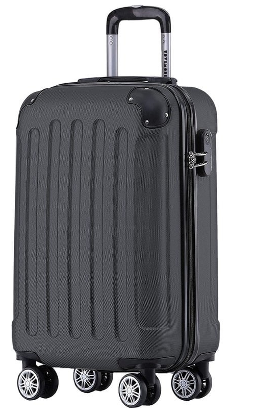 TRVLMORE Valise à main - 54x36x20 cm - 38L - Légère et résistante - Noire - Convient aux cabines d'avion