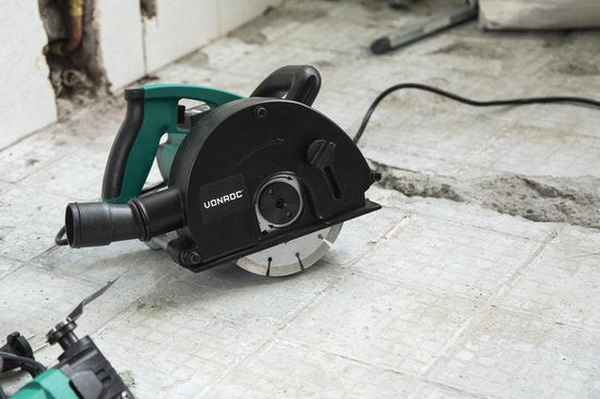 VONROC Wall Router - Trencher - 1700W - Ø150MM - Inclus 4 disques diamantés & sac de rangement