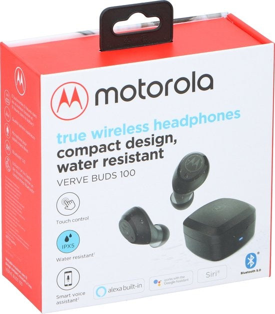 Motorola Oortjes VerveBuds 100 - Draadloos - met Microfoon - Zwart
