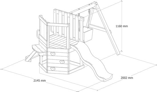 Structure de jeux AXI Timo Mini avec balançoire pour bébés, mur d'escalade et tableau noir – Toboggan rouge – Bois certifié FSC – Petite structure de jeux pour le jardin / l'extérieur